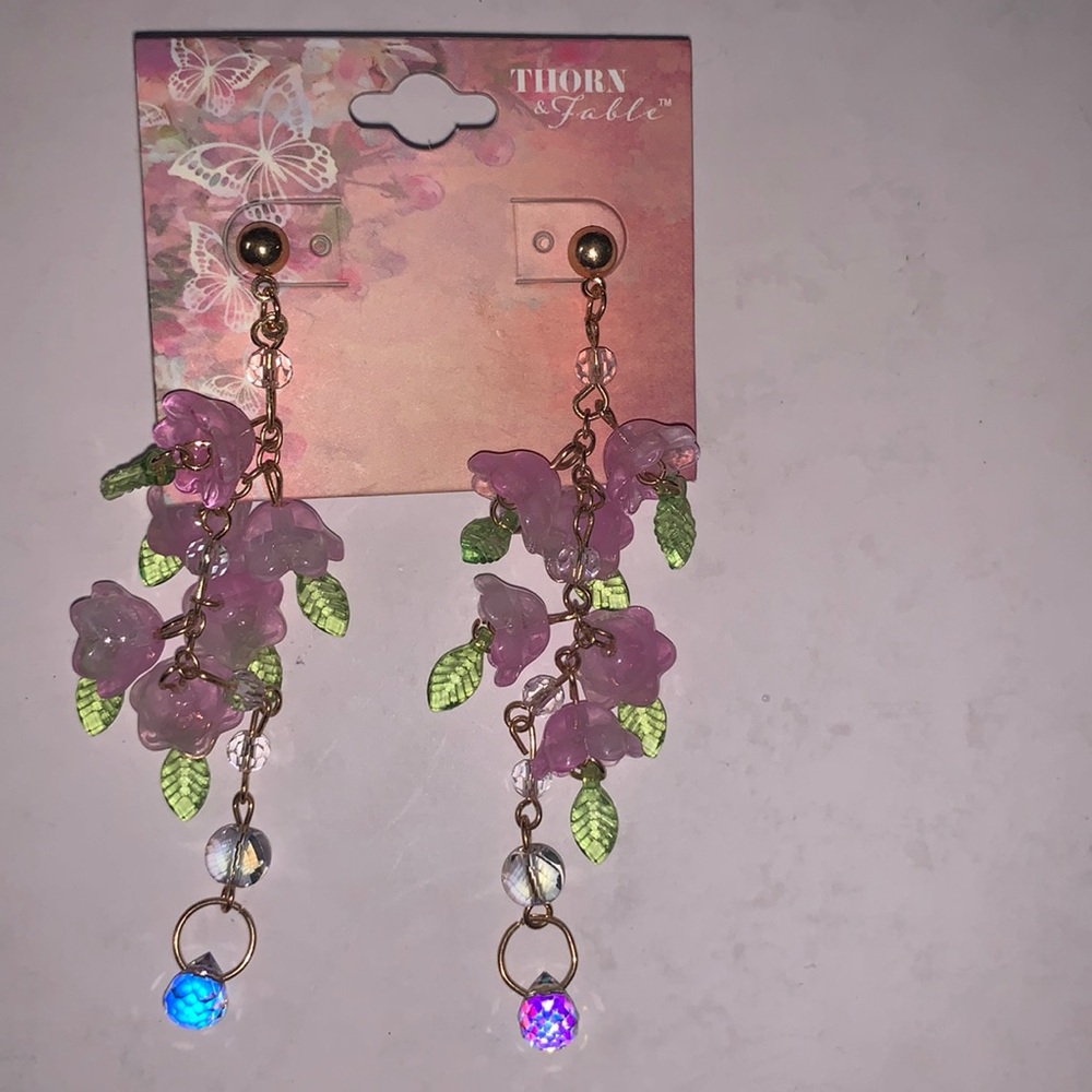 Thorn&fable pink floral earrings
